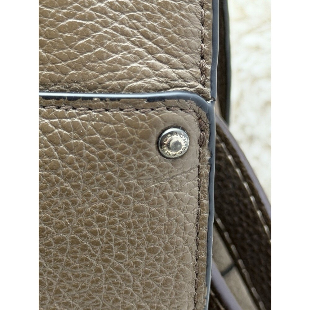Coach Mercer Satchel Tote Bag Pebbled Leather Brown Shoulder Crossbody Purse - Picture 9 of 16